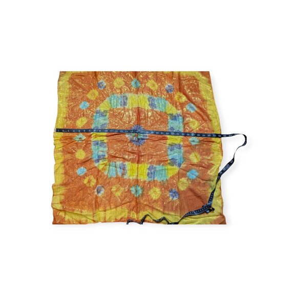 Elegant Collections Yellow/Orange Brightly Colored Square Scarf 32" x 32" - Picture 8 of 9